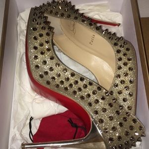 Christian Louboutin Follies Spikes 100 Glitter